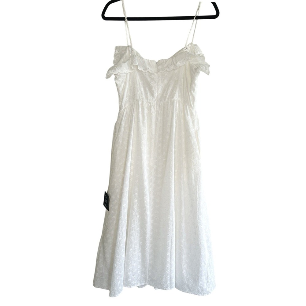 Lulus Lovely Weather White Eyelet Midi Dress L Bustier Embroidered Sundress NWT - Picture 10 of 16